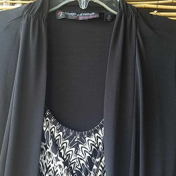 Simply French hi-low Blouse Cardigan - Picture 5 of 7